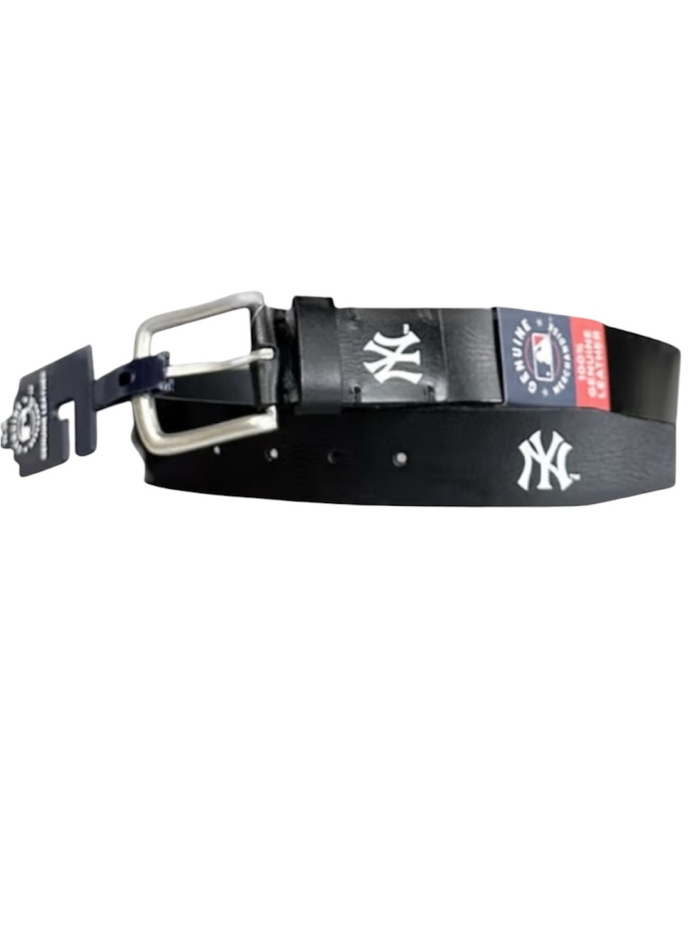 New York Yankees Belt Black Leather Men’s Waist 30-32 MLB Genuine Merchandise
